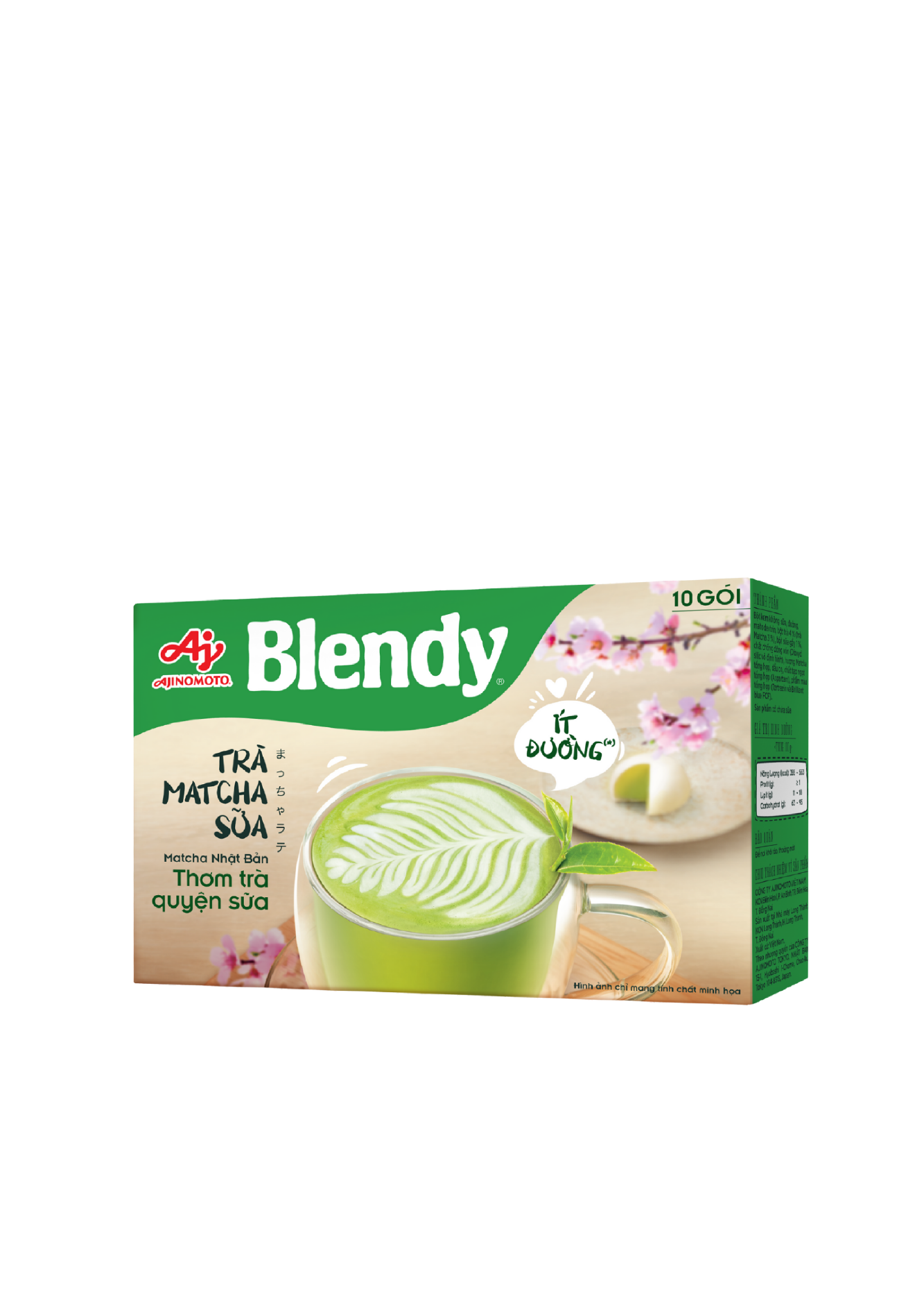 Blendy 3 in 1 Instant Milk Tea Matcha, Royal & Roasted Rice Matcha Tea (Less Sugar)