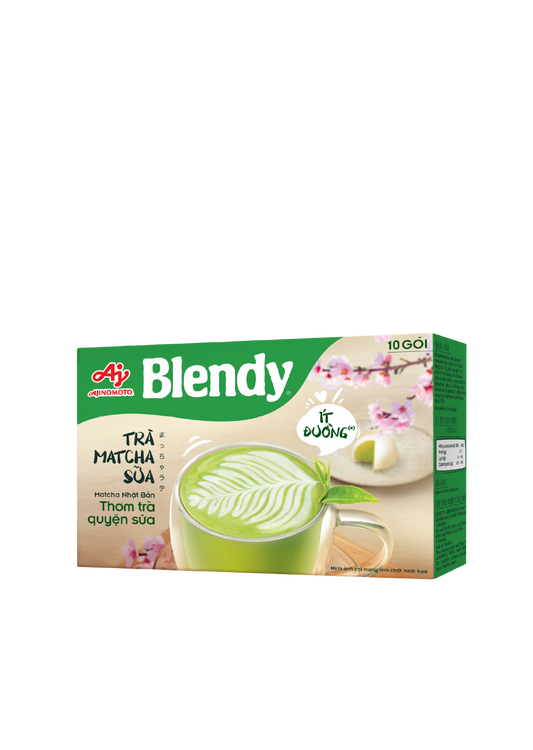 Blendy 3 in 1 Instant Milk Tea Matcha, Royal & Roasted Rice Matcha Tea (Less Sugar)