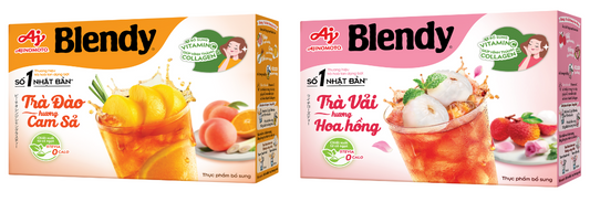 Blendy 2 in 1 Instant Tea Rose-scented Lychee Tea & Orange Lemongrass Peach Tea