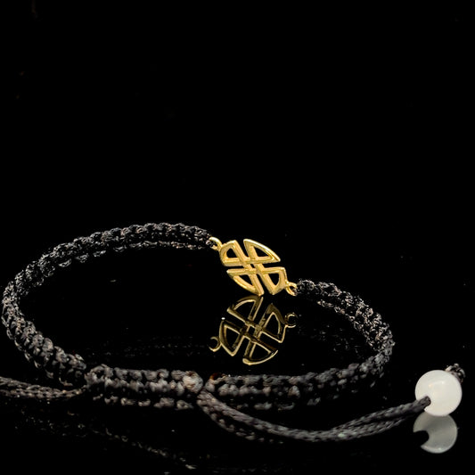 Handmade Celtic Shield Knot Bracelet – Circular Cotton Protection Bracelet - Celtic Jewelery