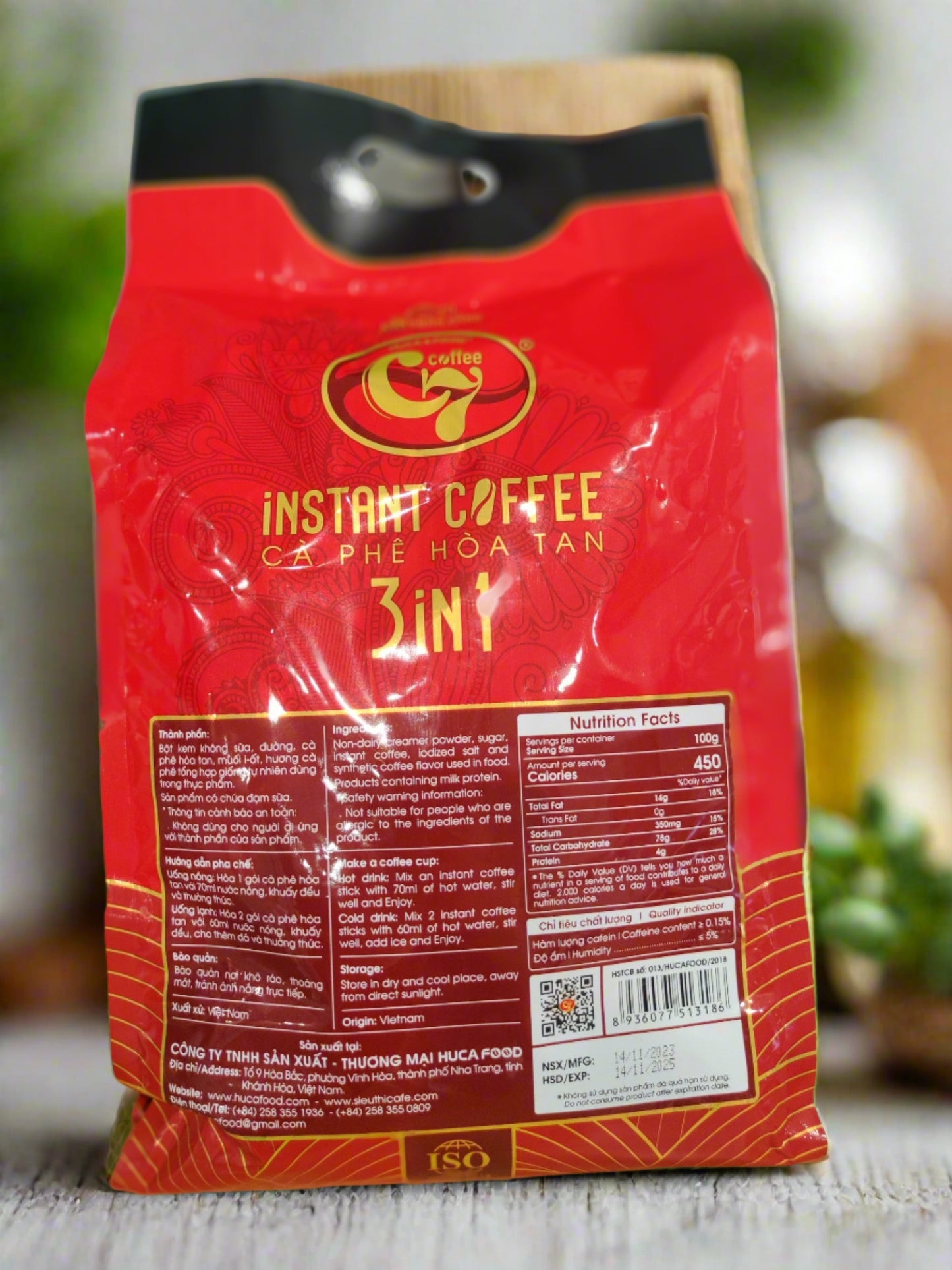 Huca Food - Instant Coffee 3 in 1 Vietnamese Special Coffee 850g ( 50 sticks x 17g)