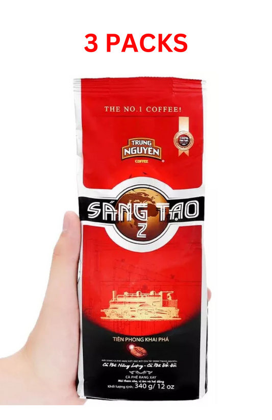 3PACKS x Trung Nguyen Vietnamese Ground Coffee Creative 2 Robusta & Arabica Blend 340G