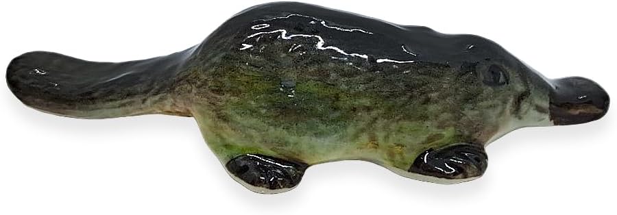 Long Dark Grey Platypus Figurine Hand Painted Miniatures Collectible Gifts