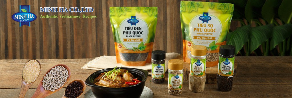 Minh Ha Foods Phu Quoc Black & White Pepper - Vietnamese Traditional Spices