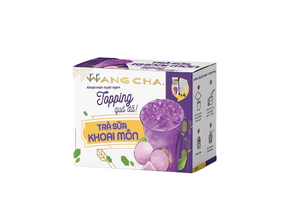 Vietnamese Taro Iced Milk Tea with Topping 400G Wang Cha VietsWay USA Seller