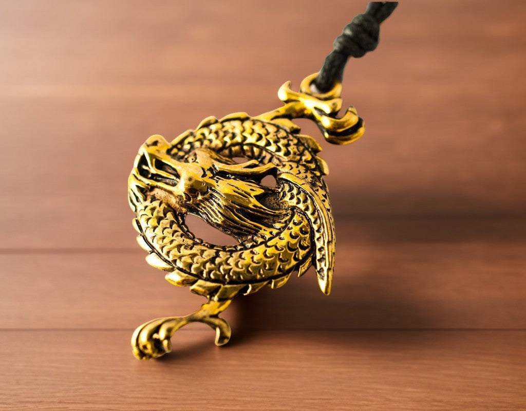 New Year Of The Dragon Gold Brass Sterling Silver  Charm Necklace Pendant Jewelry