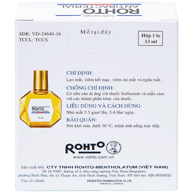 V.Rohto Antibacterial Eye Drops - Relief for Itching, Styes eye & Conjunctivitis