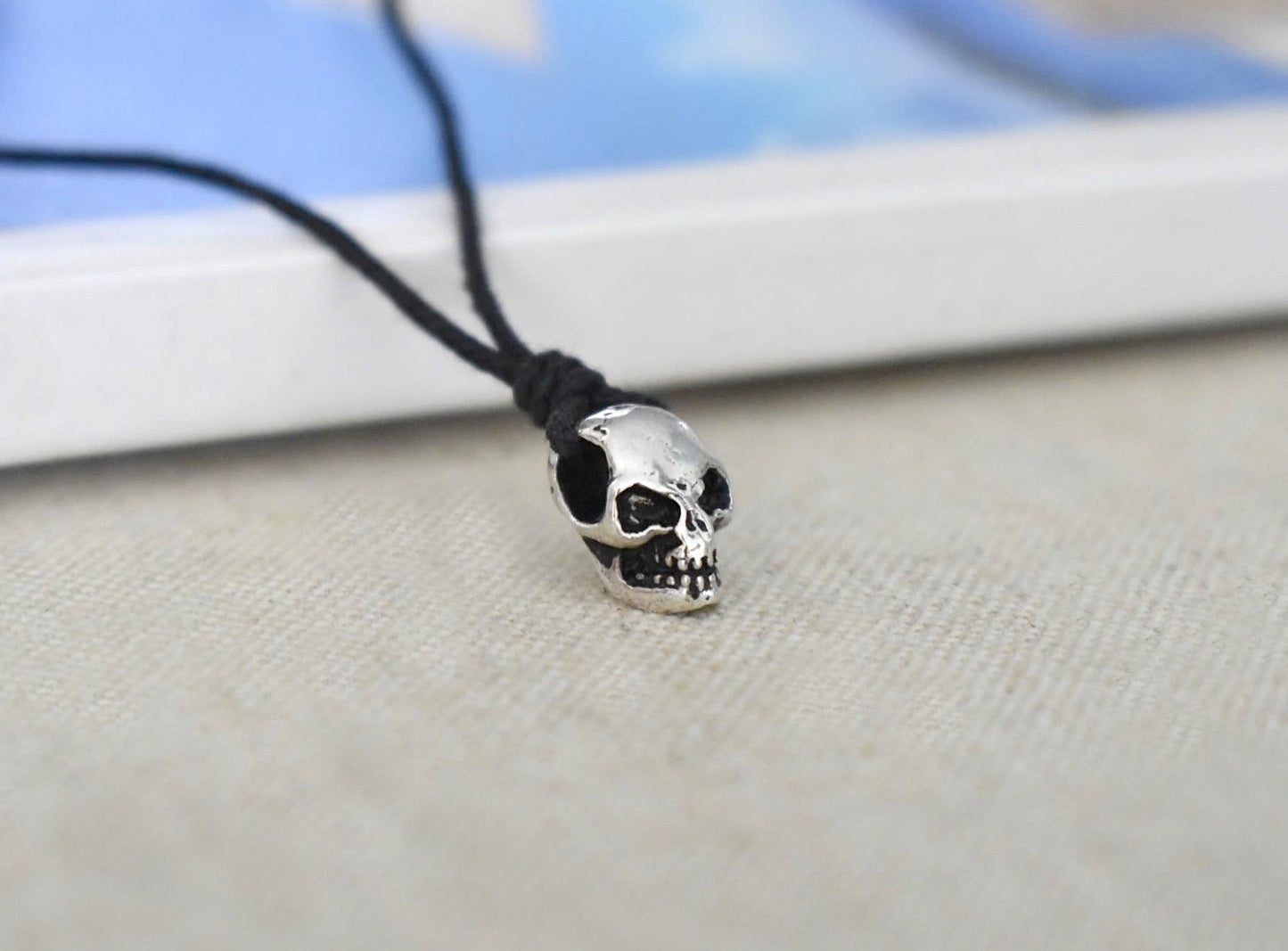 Little Baby Skull Silver Pewter Gold Brass Charm Necklace Pendant Jewelry