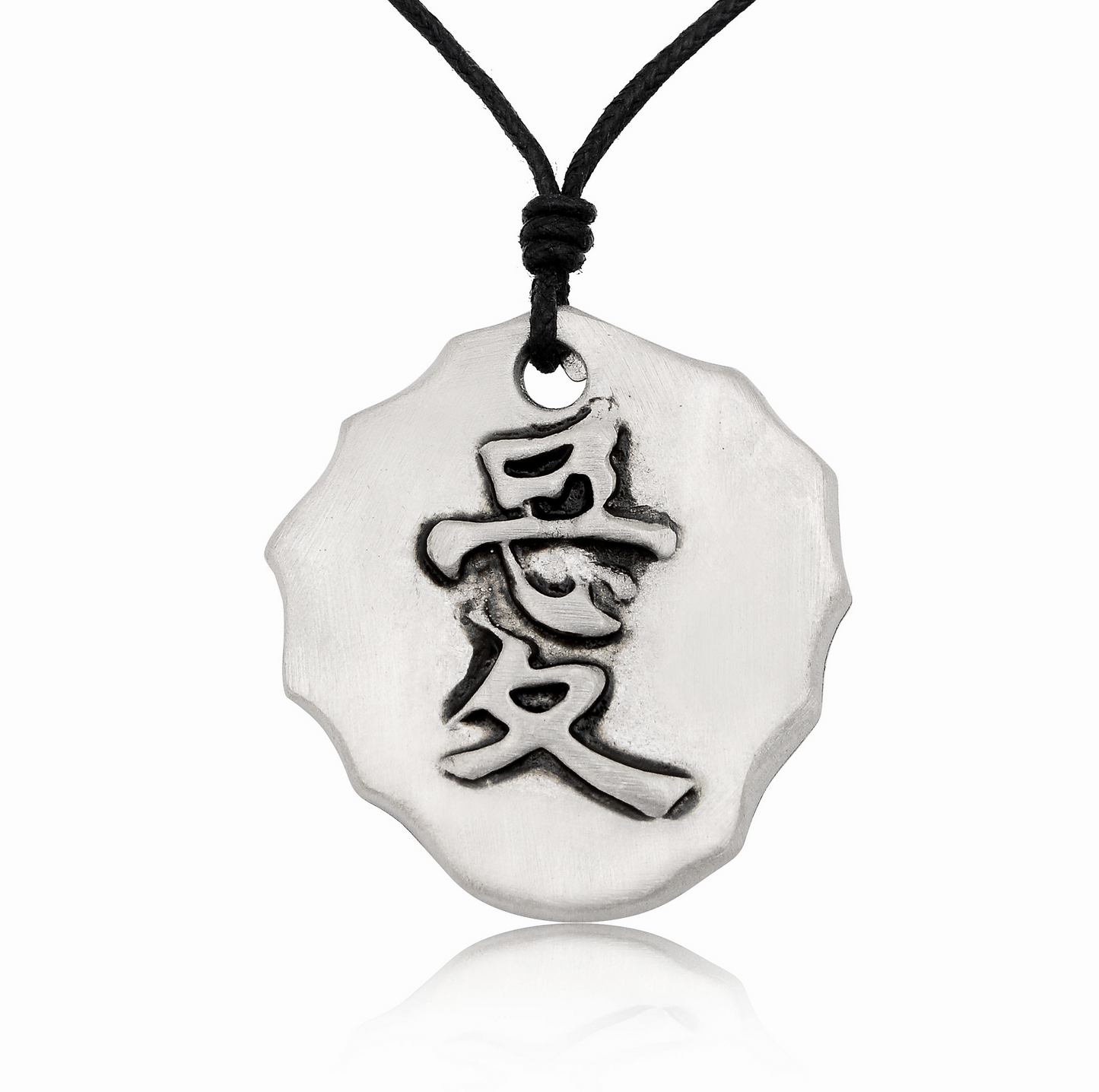 Chinese Word Love Silver Pewter Charm Necklace Pendant Zodiac Symbol Jewelry