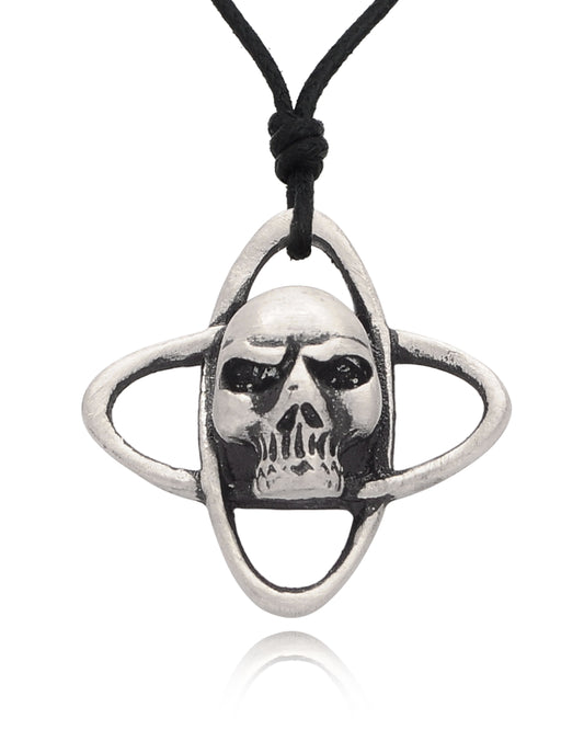 New Gothic Skull Silver Pewter Charm Necklace Pendant Jewelry