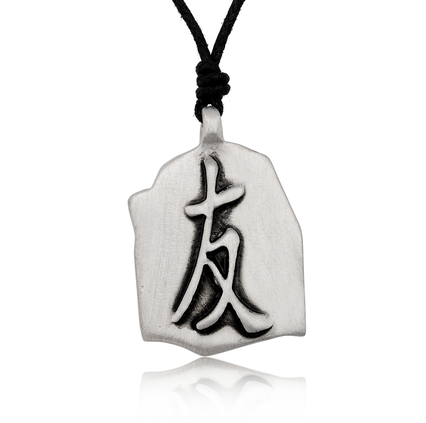 Chinese Word Love Silver Pewter Charm Necklace Pendant Zodiac Symbol Jewelry