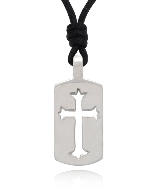 Handmade Cross Silver Pewter Charm Necklace Pendant Jewelry