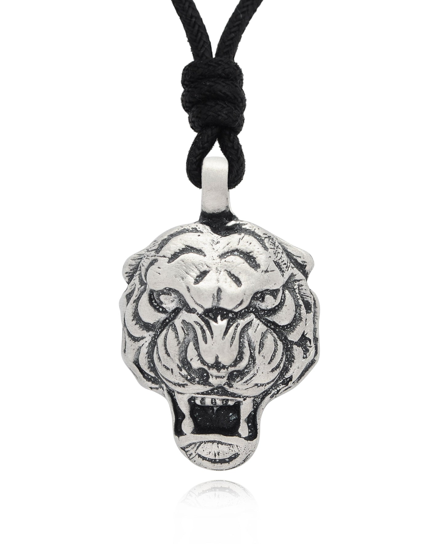 Tiger Head Silver Pewter Gold Brass Necklace Pendant Jewelry