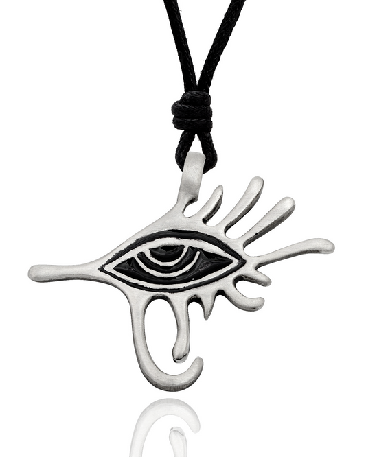 Stylish Egyptian Eye of Ra Horus Silver Pewter Charm Necklace Pendant Jewelry