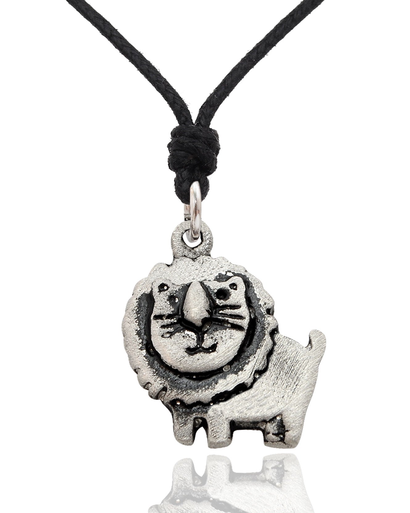 Lion Big Cat Silver Pewter Charm Necklace Pendant Jewelry