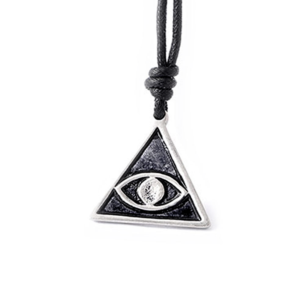The Eye of Providence Silver Pewter Charm Necklace Pendant Jewelry