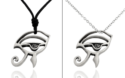 Egyptian Eye of Horus Silver Pewter Charm Necklace Pendant Jewelry