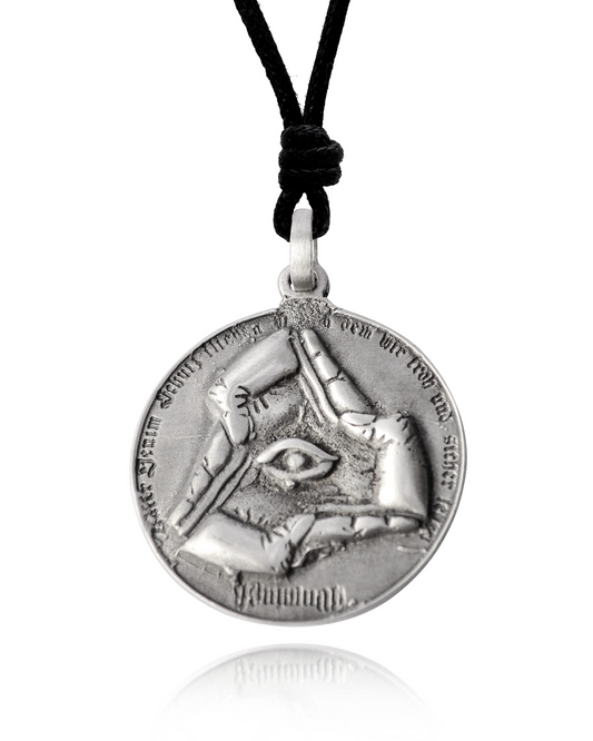 New Illuminati All Seeing Silver Pewter Charm Necklace Pendant Jewelry