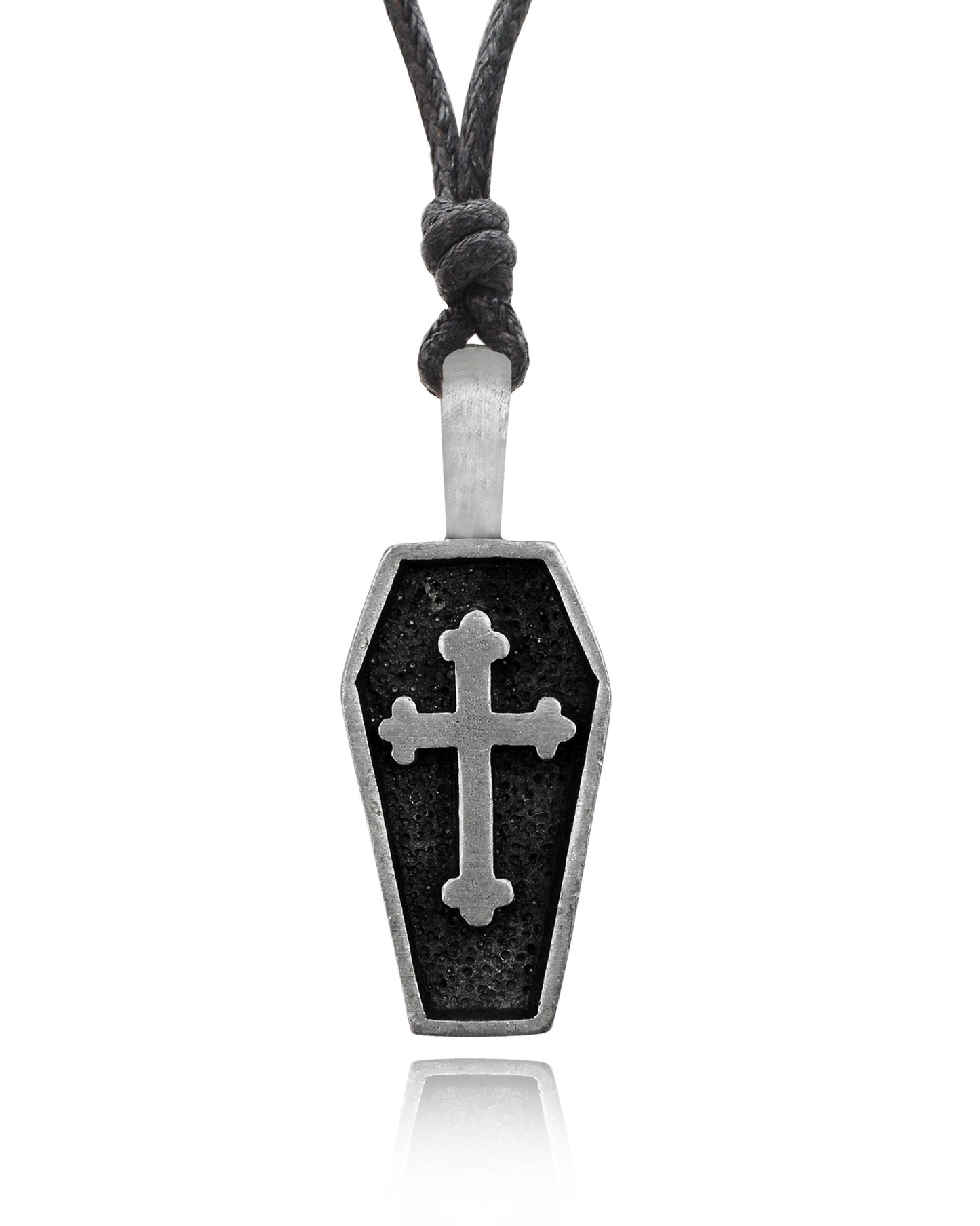 Christian Cross Casket Tomb Silver Pewter Gold Brass Necklace Pendant Jewelry