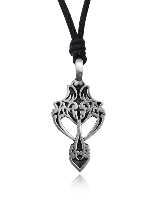 New Gothic Cross Silver Pewter Charm Necklace Pendant Jewelry