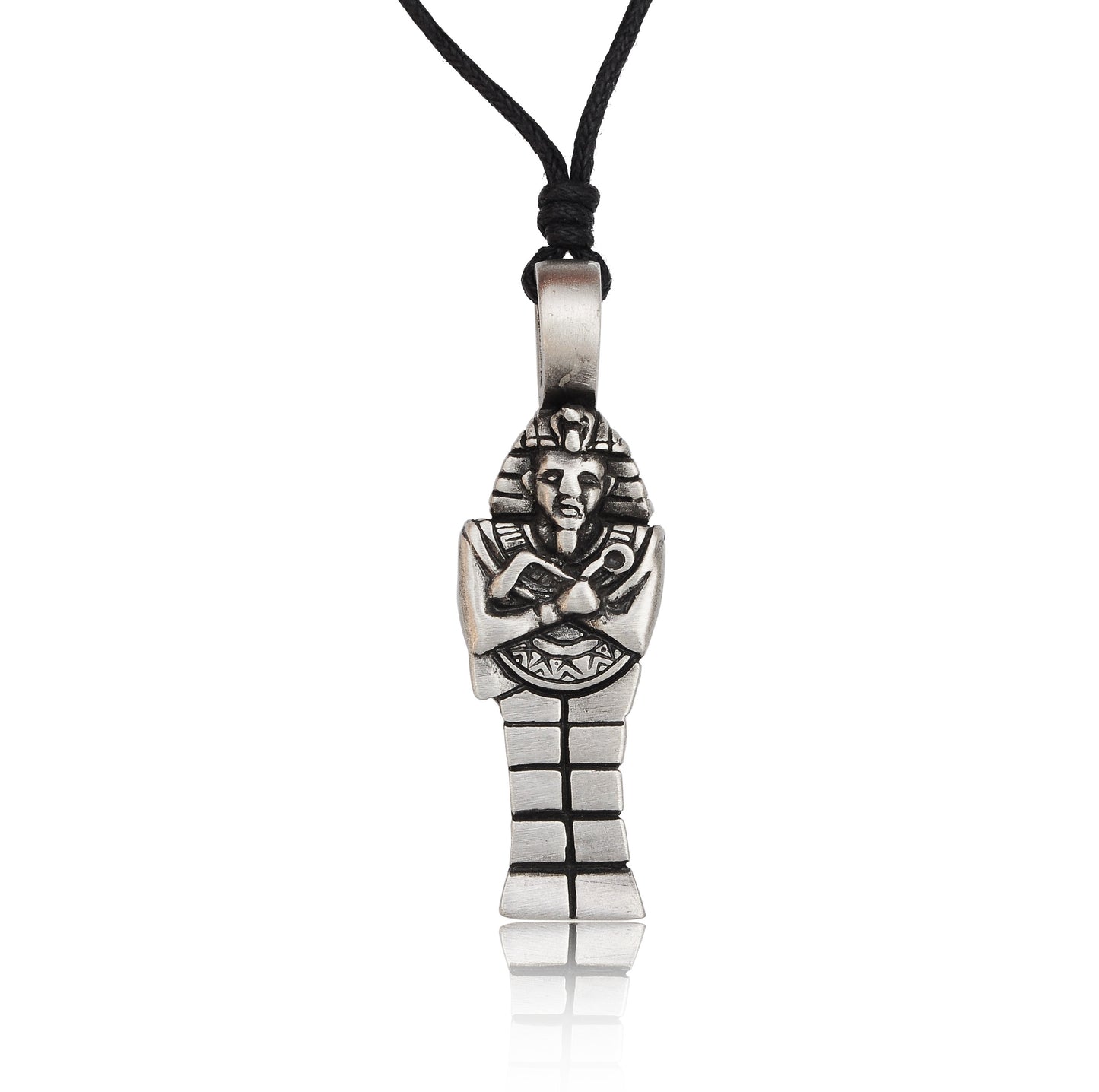 Egyptian Pharaoh King Silver Pewter Charm Necklace Pendant Jewelry