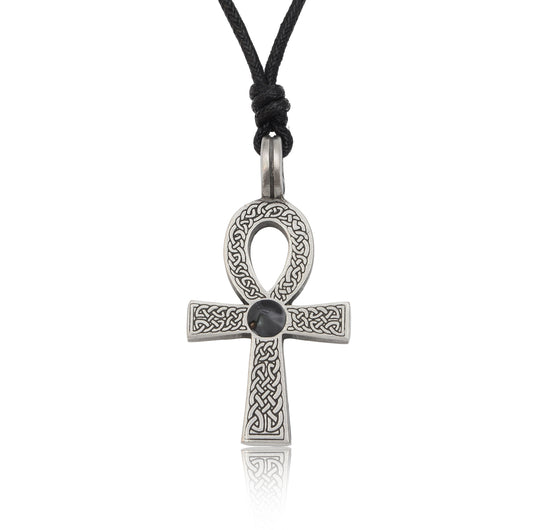 Egyptian Ankh Silver Pewter Charm Necklace Pendant Jewelry