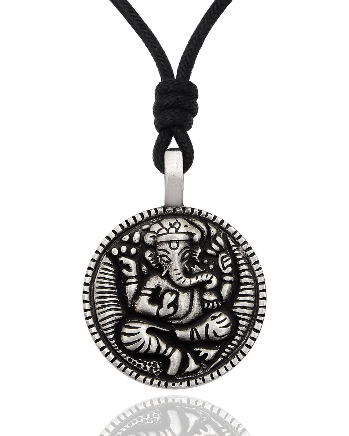 Ganesha Hindu Silver Pewter Gold Brass Charm Necklace Pendant Jewelry