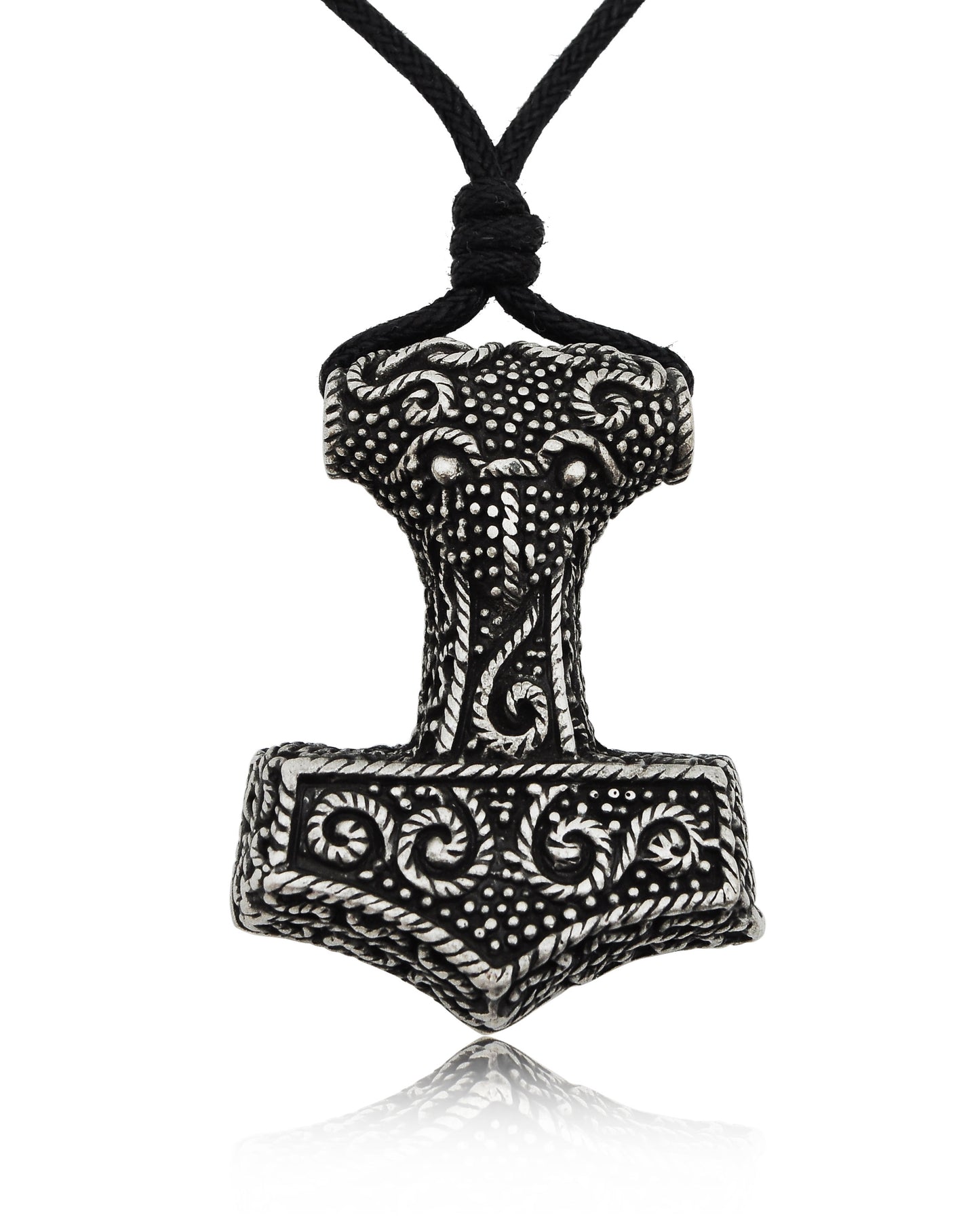Thunder God Hammer Silver Pewter Gold Brass Charm Necklace Pendant Jewelry