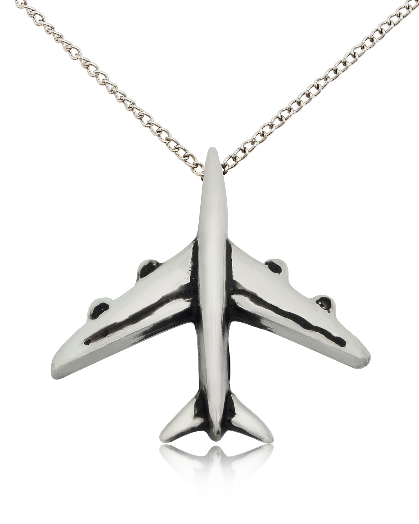 Airplane Handmade Silver Pewter Gold Brass Necklace Pendant Jewelry