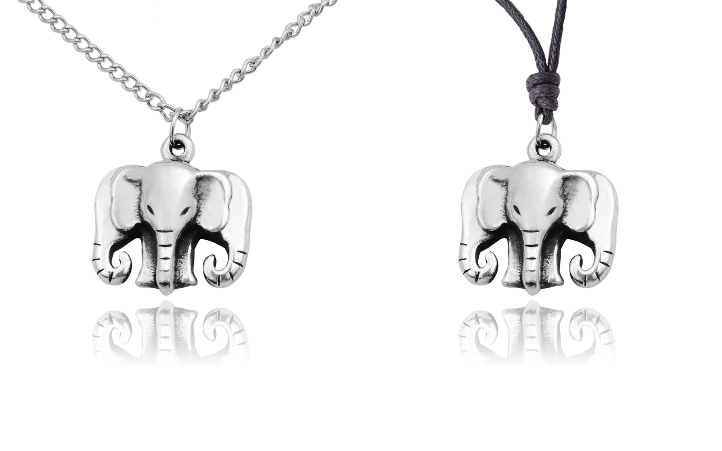 Elephant Head Ganesh Silver Pewter Gold Brass Charm Necklace Pendant Jewelry