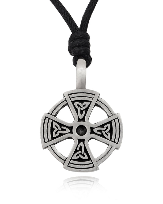 Triquetra German Iron Cross Silver Pewter Charm Necklace Pendant Jewelry