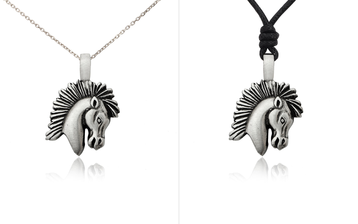 New Horse Head Silver Pewter Gold Brass Necklace Pendant Jewelry