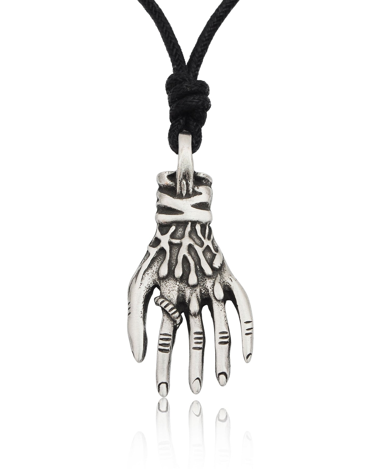 Gothic Skeleton Hand Silver Pewter Gold Brass Charm Necklace Pendant Jewelry