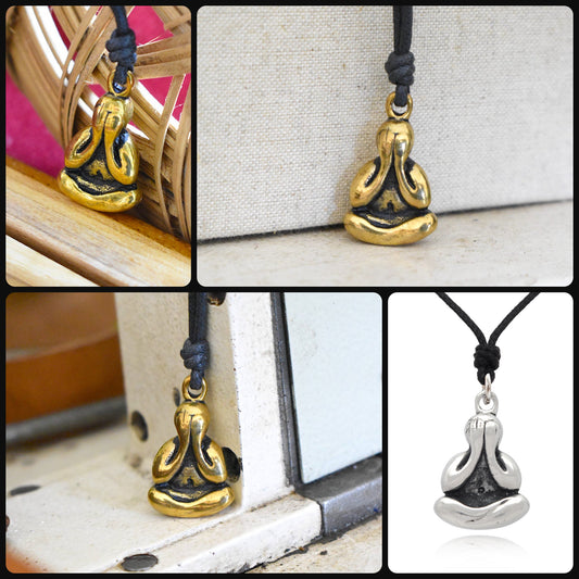 Monk Silver Pewter Gold Brass Charm Necklace Pendant Jewelry