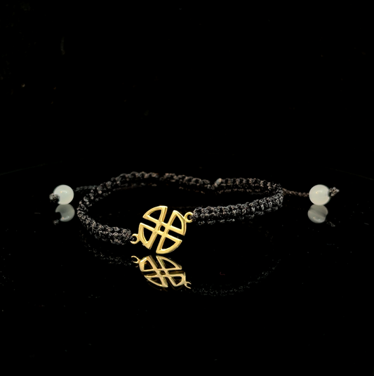 Handmade Celtic Shield Knot Bracelet – Circular Cotton Protection Bracelet - Celtic Jewelery