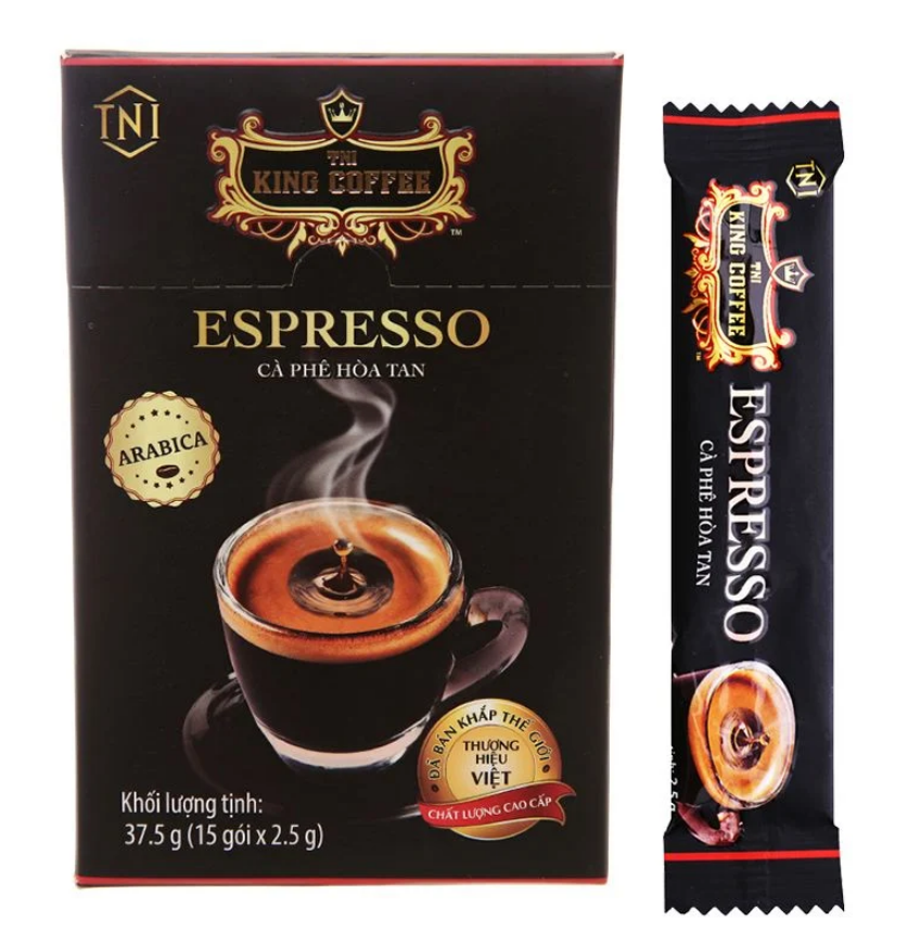 2 PACKS Espresso Instant Vietnamese King Coffee (1 PACK = 15 Sticks x 2.5G)