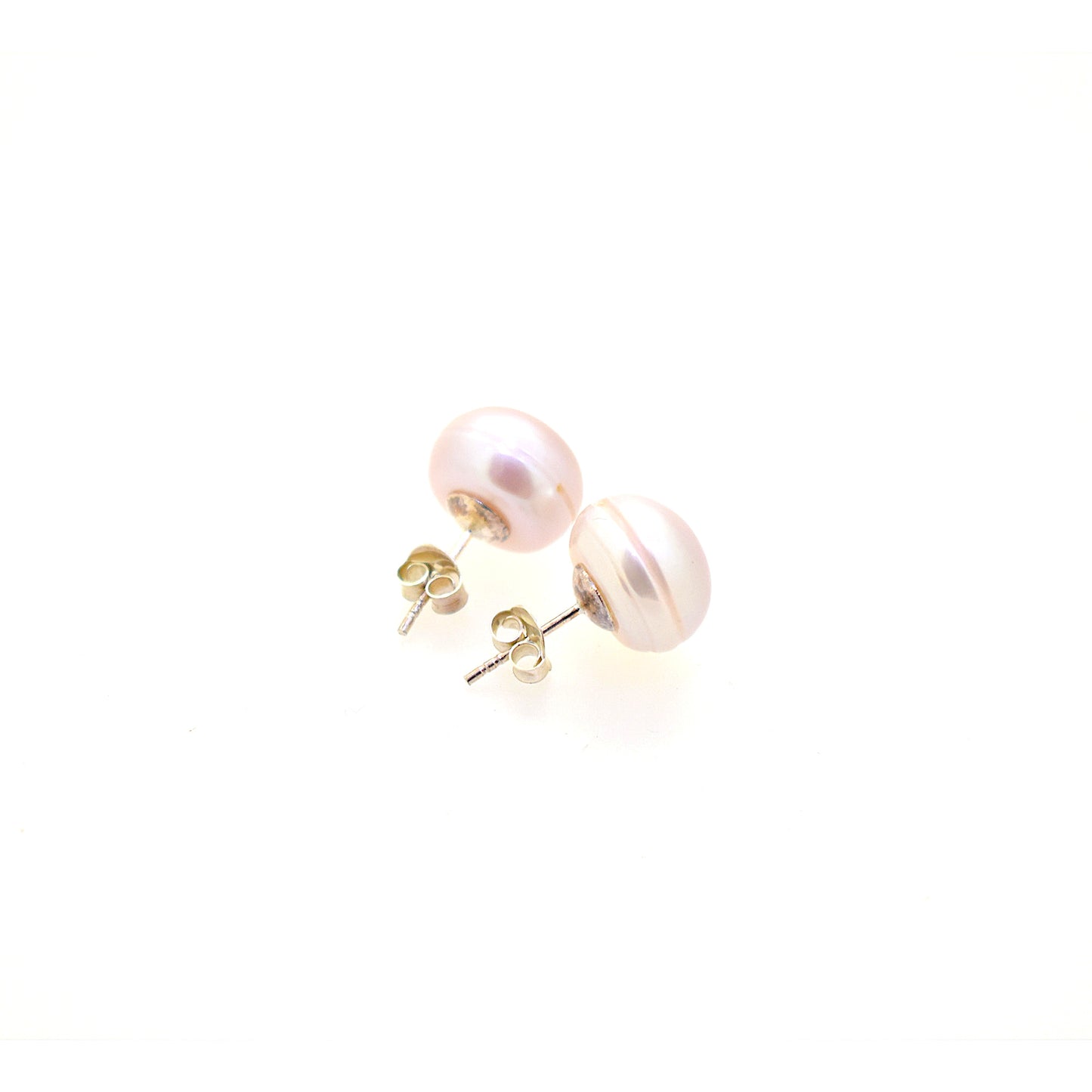 Genuine Pearl Earrings 92.5 Sterling Silver Round Pearl Stud Freshwater Pearls Jewlery For Women