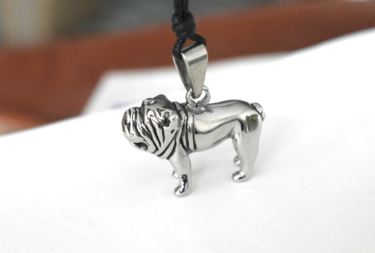 Adorable Stainless Steel French Bulldog Pet Necklace Pendant Jewelry