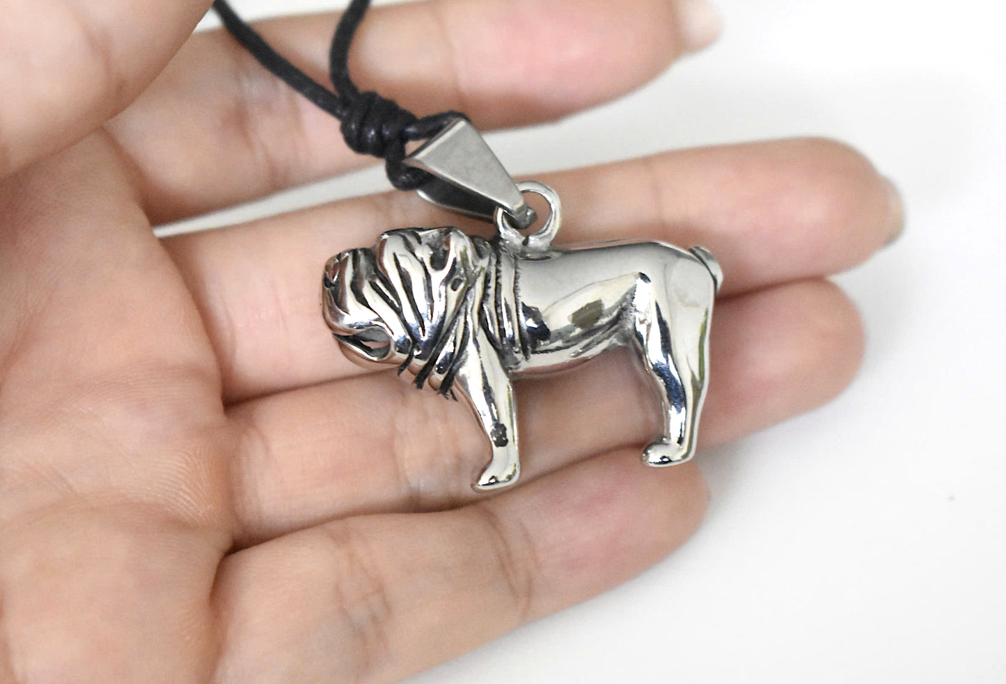 Adorable Stainless Steel French Bulldog Pet Necklace Pendant Jewelry