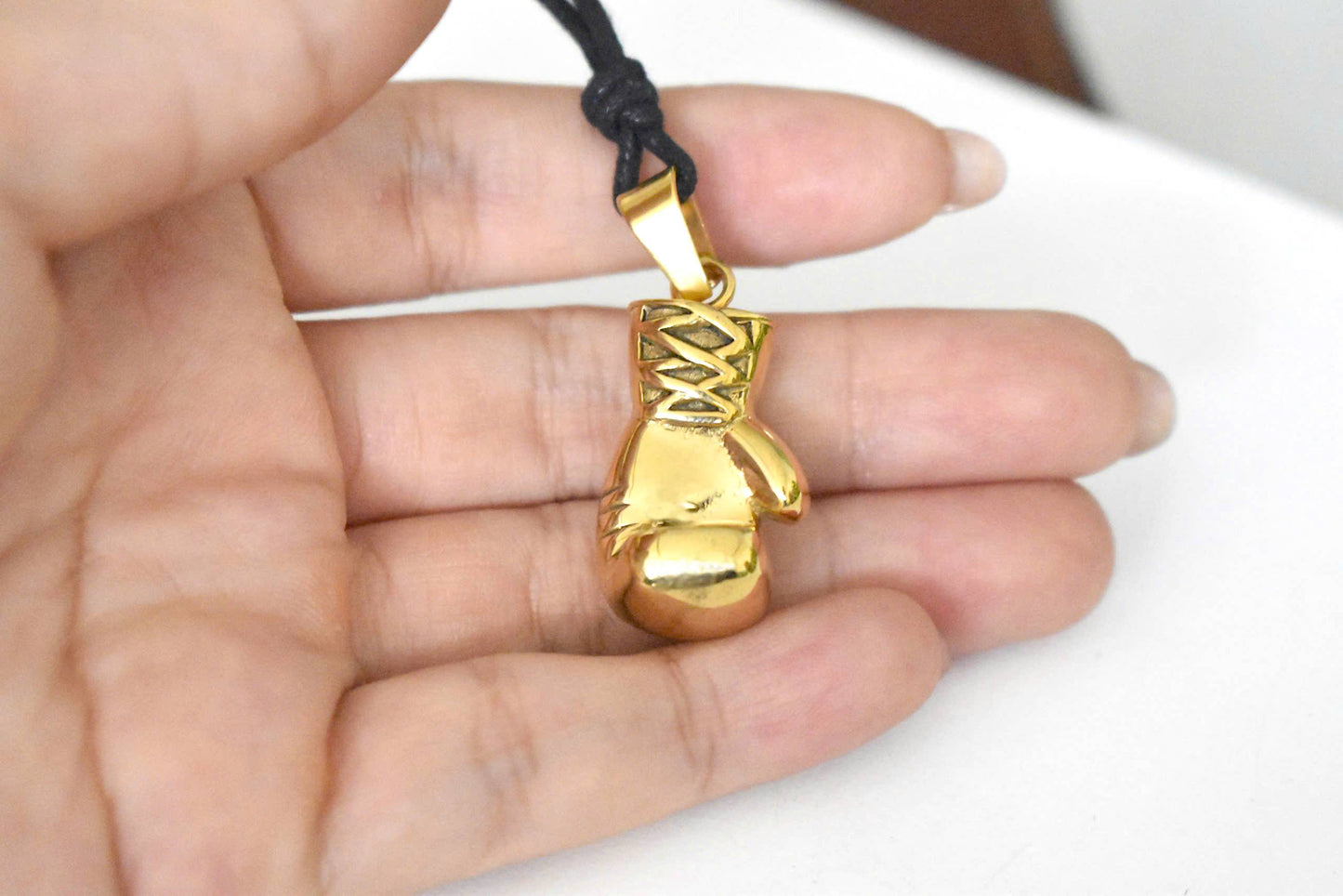 Boxing Glove Rocky Balboa Gold/Black/Silver Color Strong Personality Accessories Stainless Steel Necklace Pendant Jewelry Men's Gift Idea