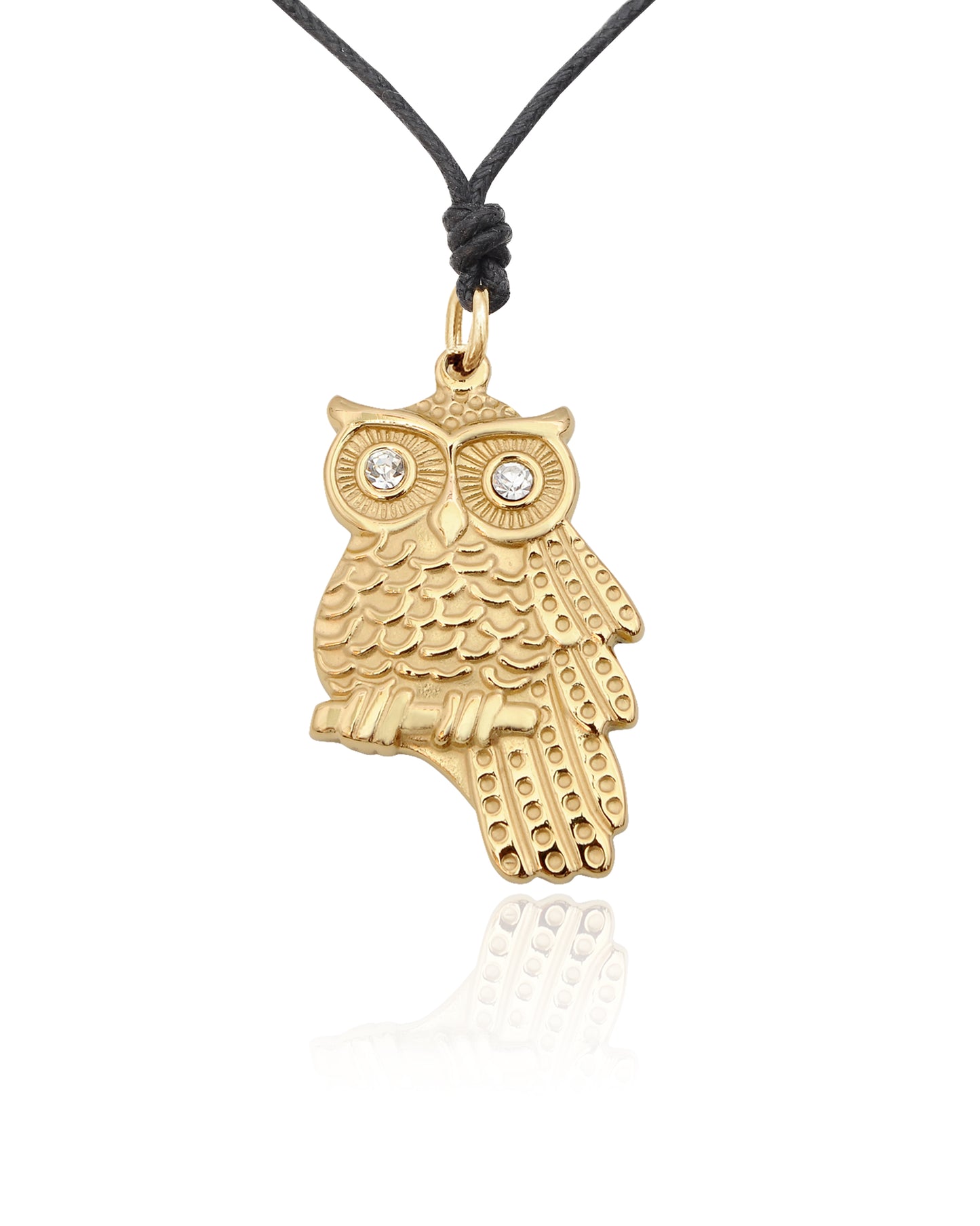 Lovely Owl Bird Stainless Steel Gold Brass Necklace Pendant Jewelry