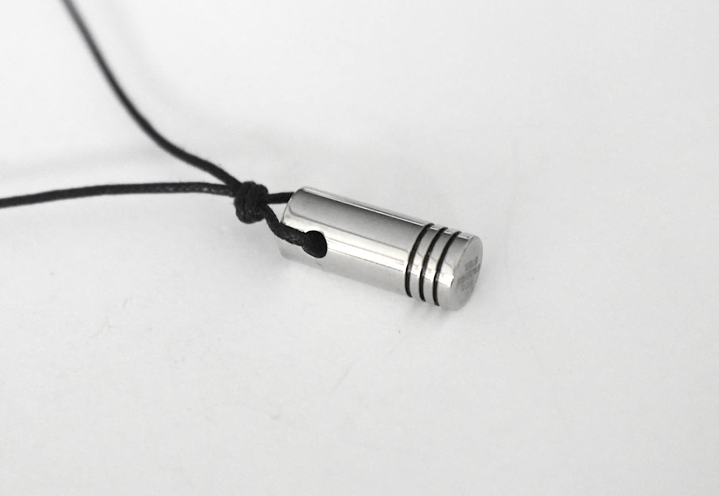 Stainless Steel Sleek Metallic Cylinder Unisex Necklace Pendant Jewelry