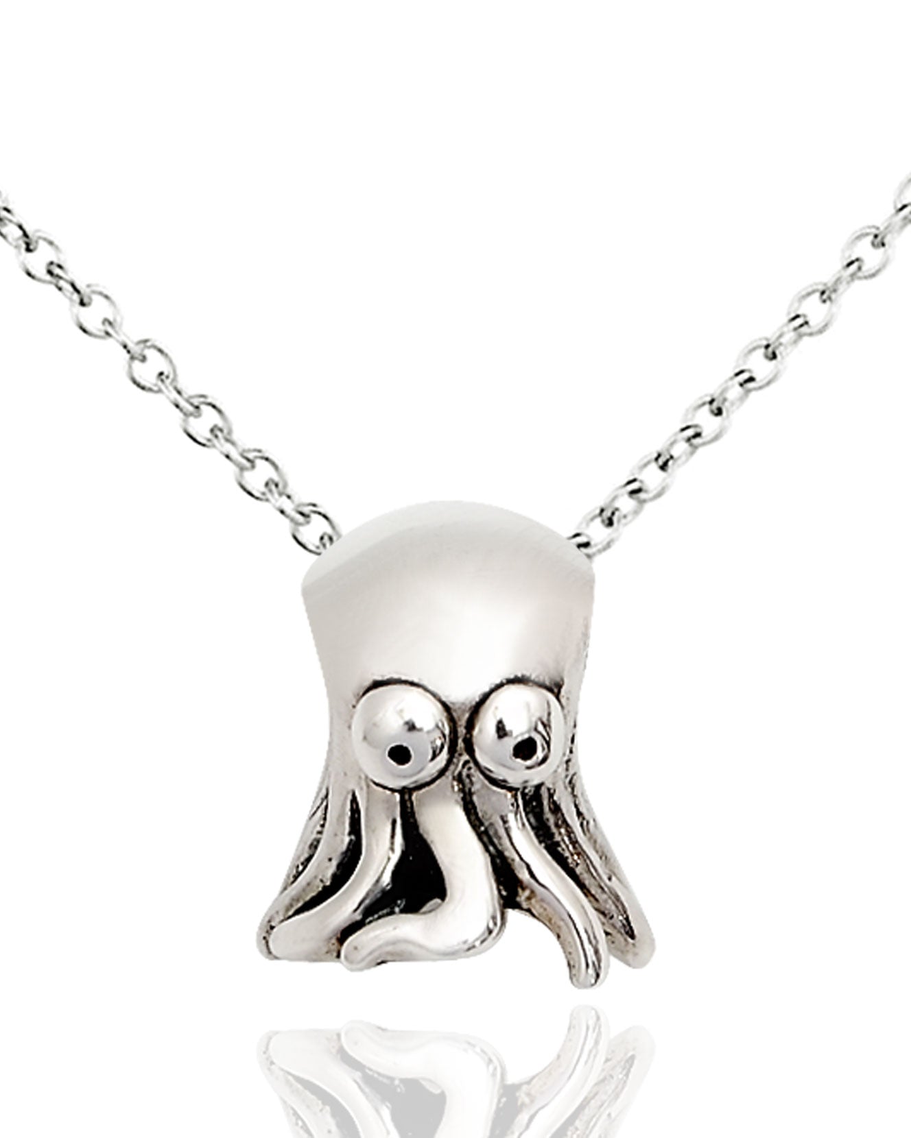 Cute Octopus 92.5 Sterling Silver Pewter Brass Charm Necklace Pendant Jewelry