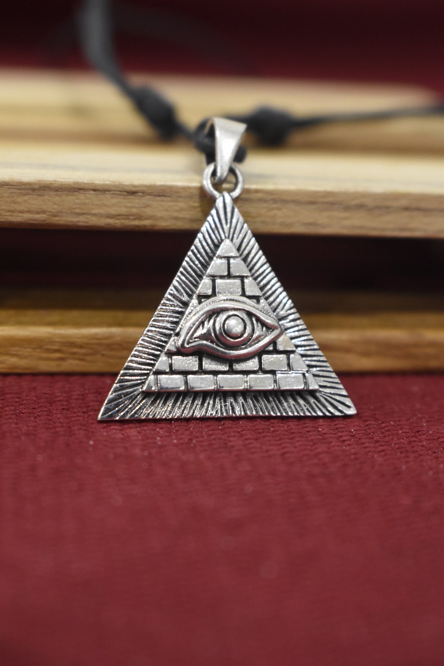 Eye Of Providence 92.5 Sterling Silver Pewter Brass Necklace Pendant Jewelry