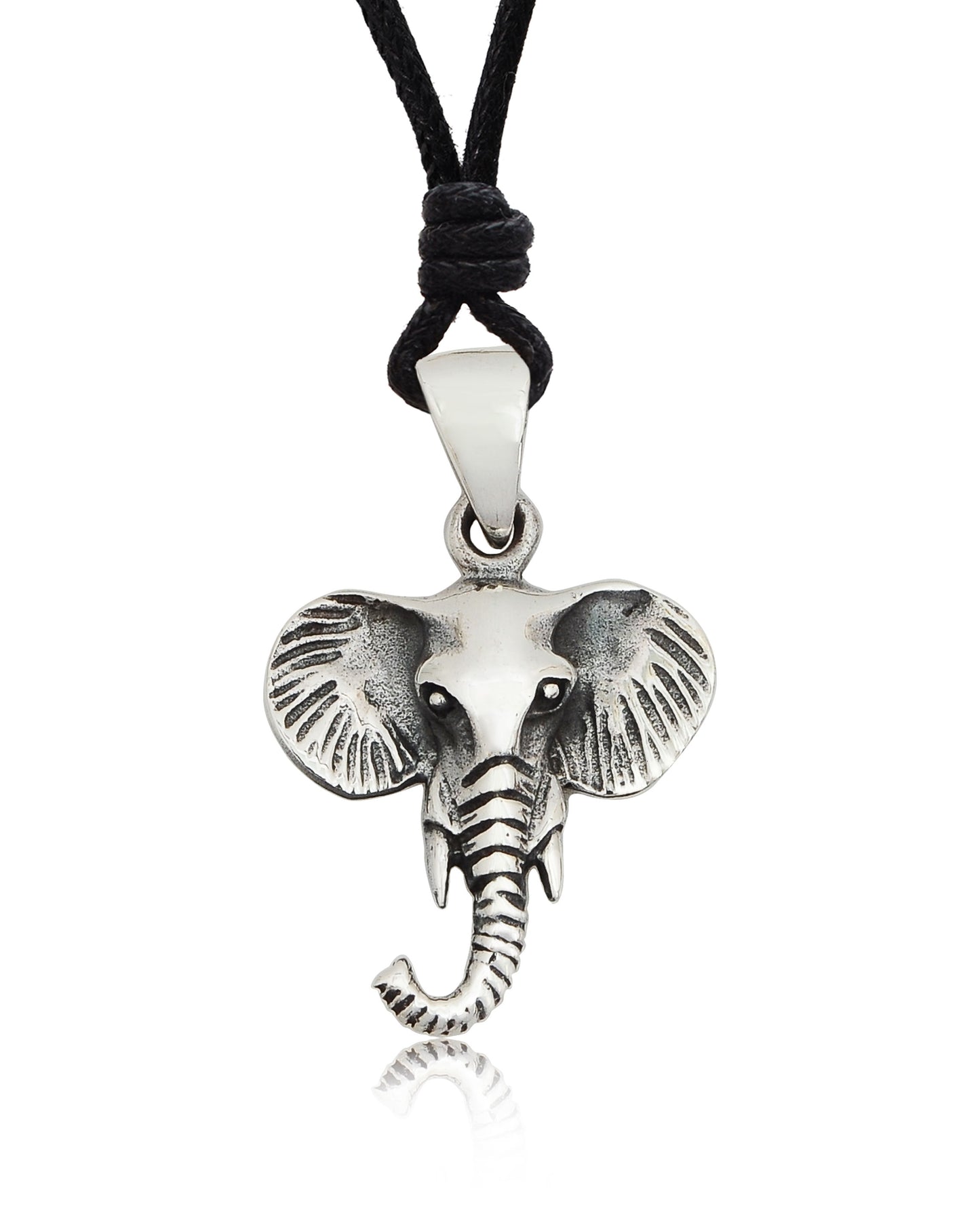 Elephant Face 92.5 Sterling Silver Pewter Gold Brass Charm Necklace Pendant Jewelry