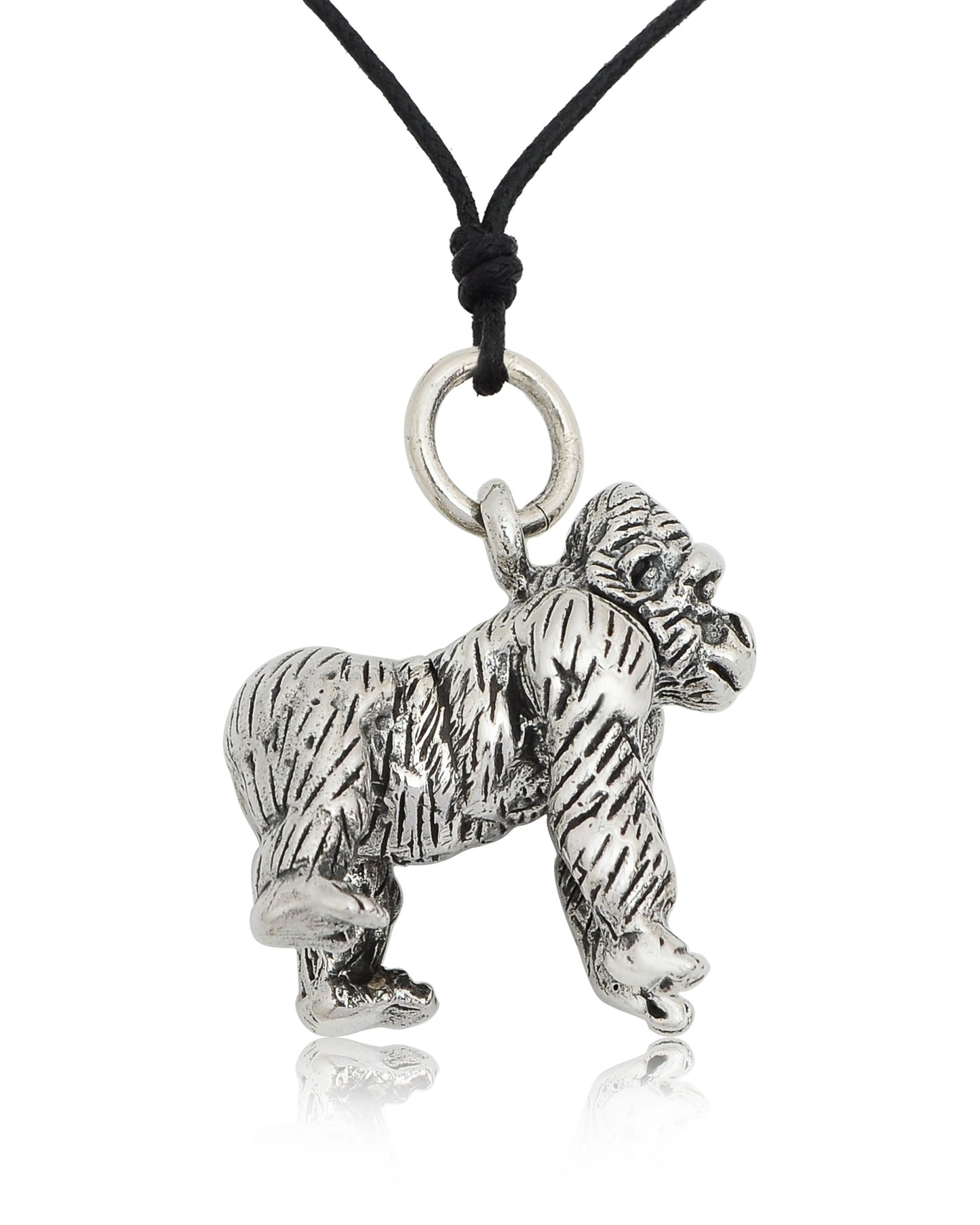 King Kong Gorilla 92.5 Sterling Silver Gold Brass Necklace Pendant Jewelry