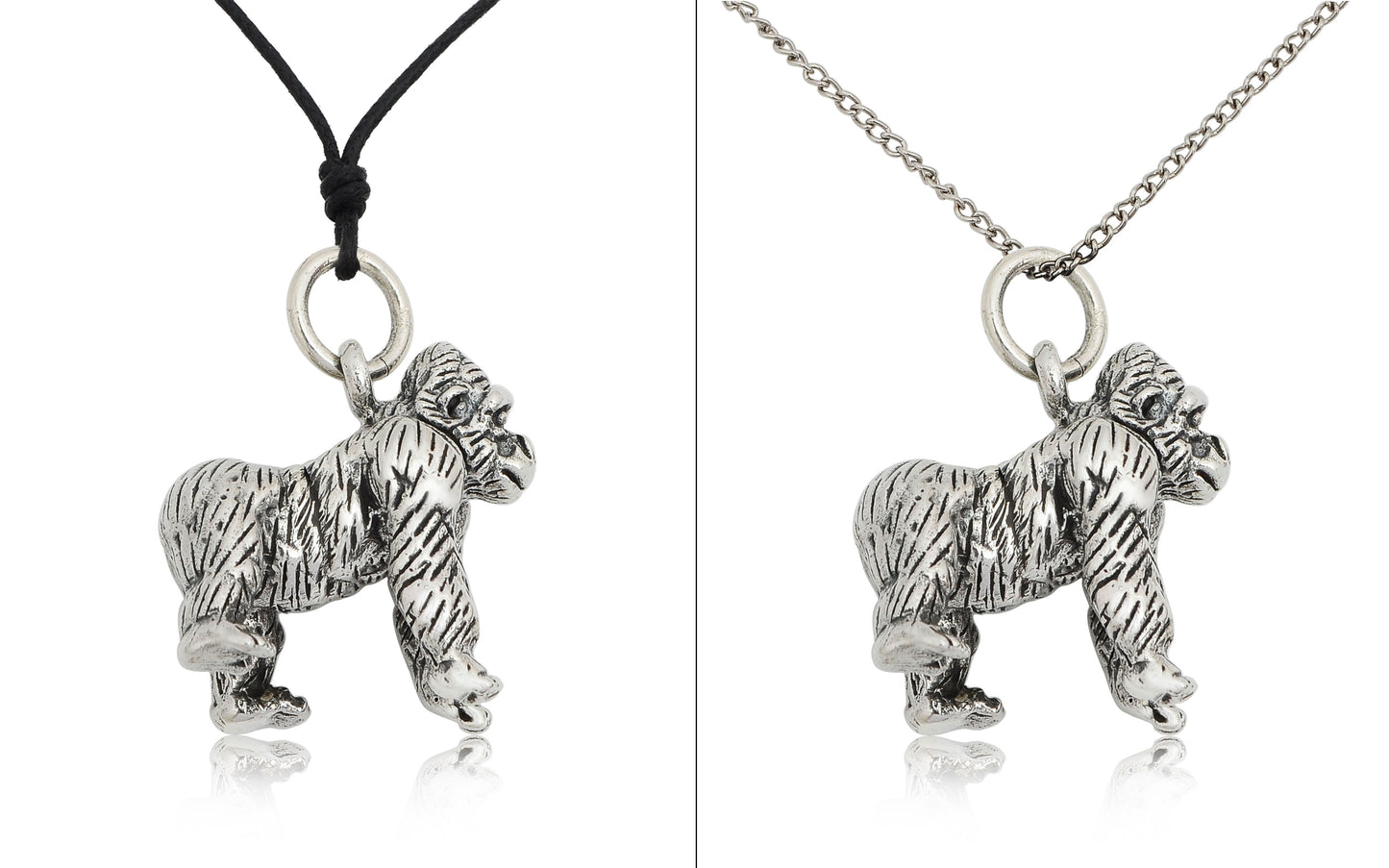 King Kong Gorilla 92.5 Sterling Silver Gold Brass Necklace Pendant Jewelry