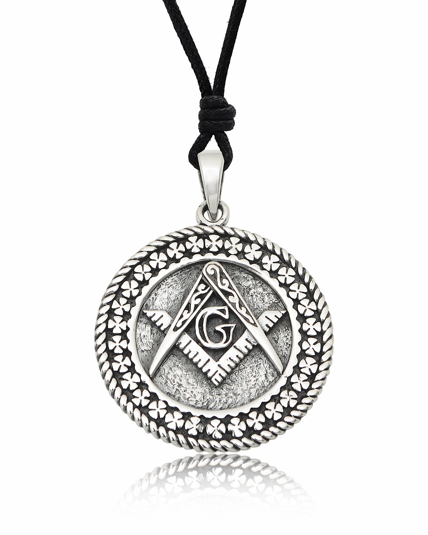 Freemasonry 92.5 Sterling Silver Brass Charm Necklace Pendant Jewelry