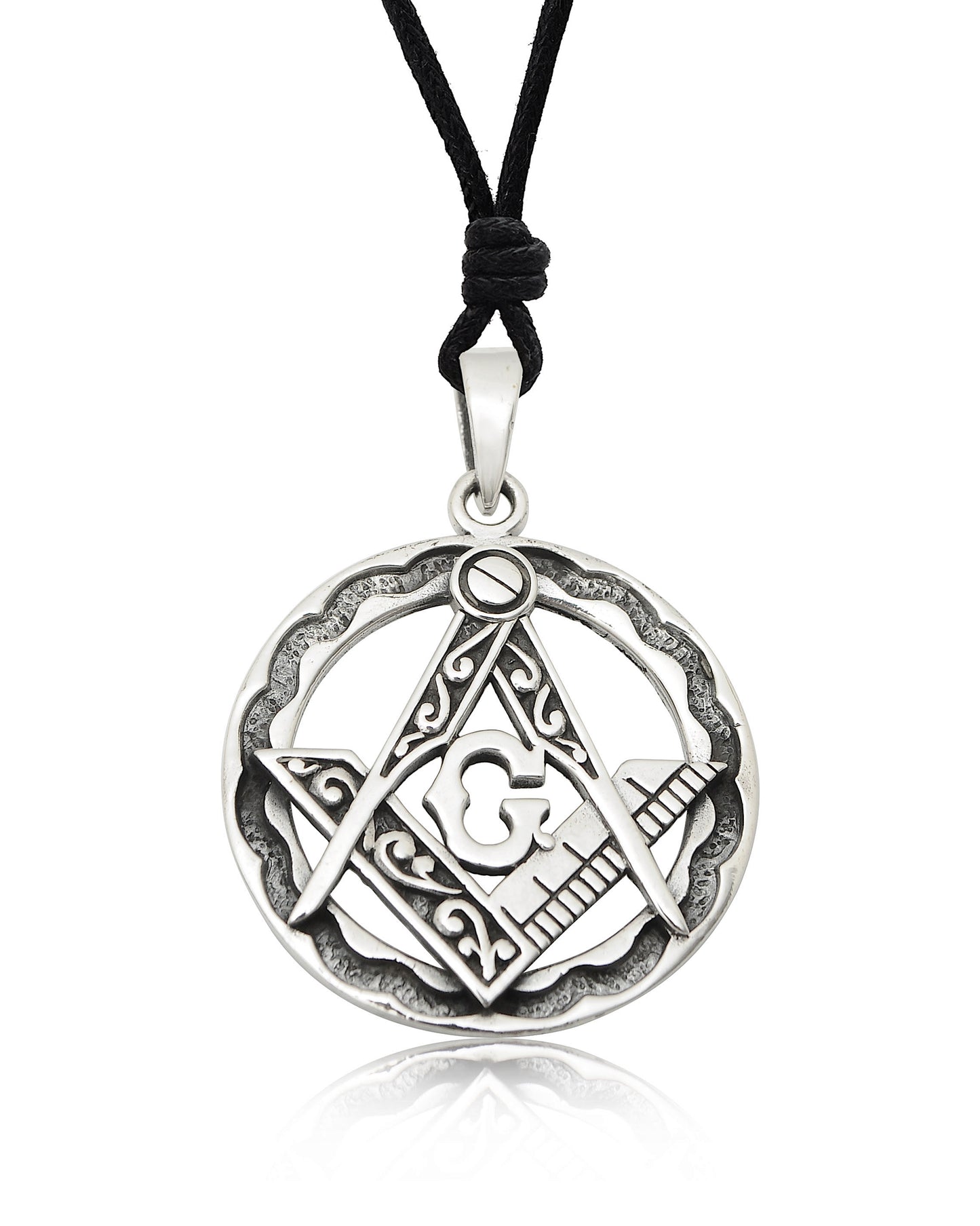 Freemasonry 92.5 Sterling Silver Brass Charm Necklace Pendant Jewelry