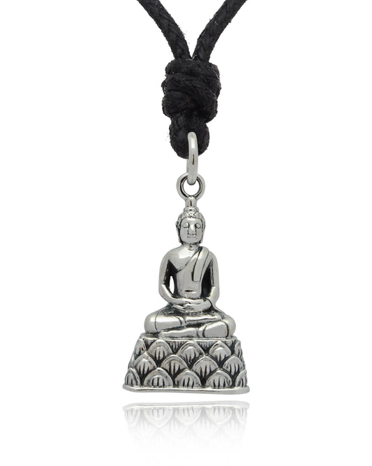 Buddha Meditation 92.5 Sterling Silver Gold Brass Necklace Pendant Jewelry